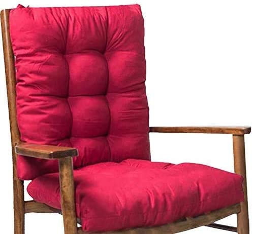 Vista de color fuxia del Pack 2 Cojines Cómodos con Respaldo para mecedoras, bancos terraza o silla en Interior y Exterior. LEMON TREE