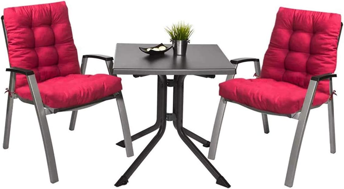 Conjunto de color fuxia del Pack 2 Cojines Cómodos con Respaldo para mecedoras, bancos terraza o silla en Interior y Exterior. LEMON TREE