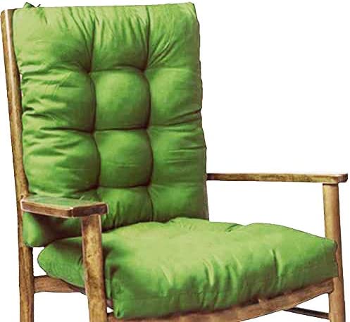 Detalle de color verde del Pack 2 Cojines Cómodos con Respaldo para mecedoras, bancos terraza o silla en Interior y Exterior. LEMON TREE