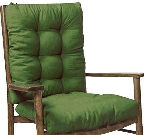 Detalle de color verde del Pack 2 Cojines Cómodos con Respaldo para mecedoras, bancos terraza o silla en Interior y Exterior. LEMON TREE