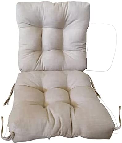 Vista frontal del modelo crudo del Pack 2 Cojines con Respaldo Acolchados para Sillas de Interior y Exterior (Beige). Cisne 2013
