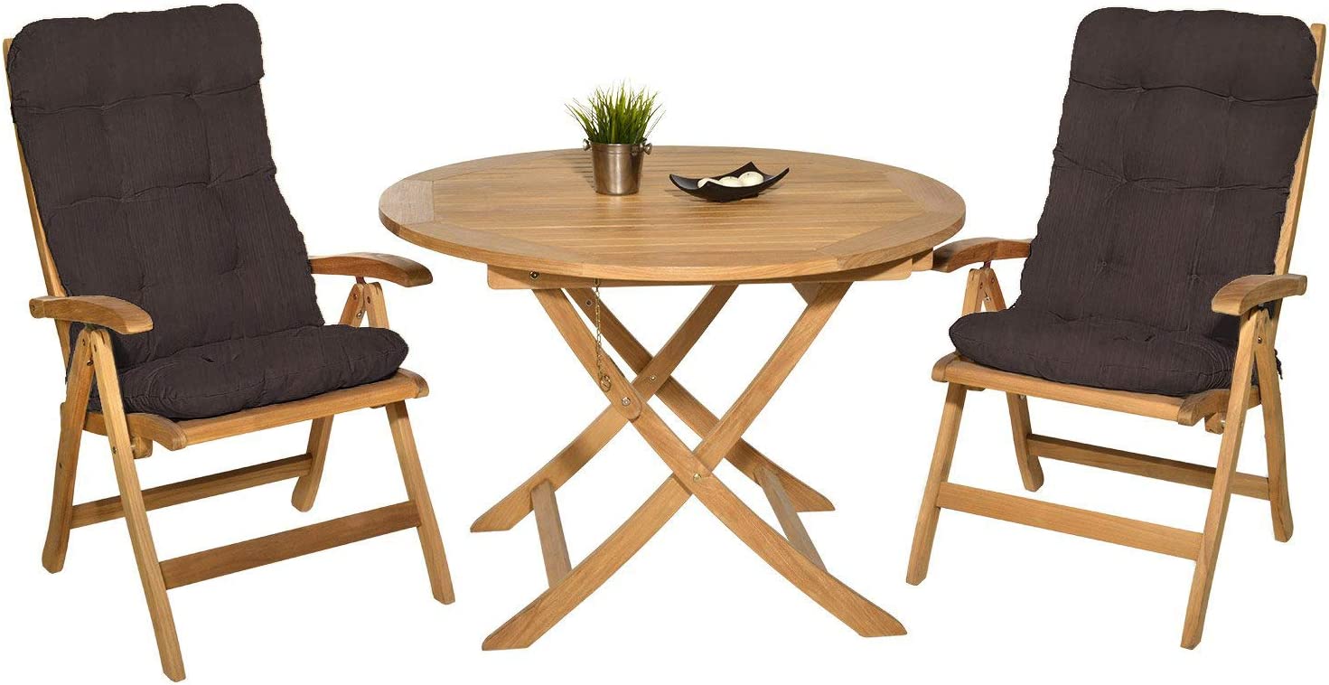 Conjunto del modelo gris del Pack 2 Cojines con Respaldo Acolchados para Sillas de Interior y Exterior (Beige). Cisne 2013