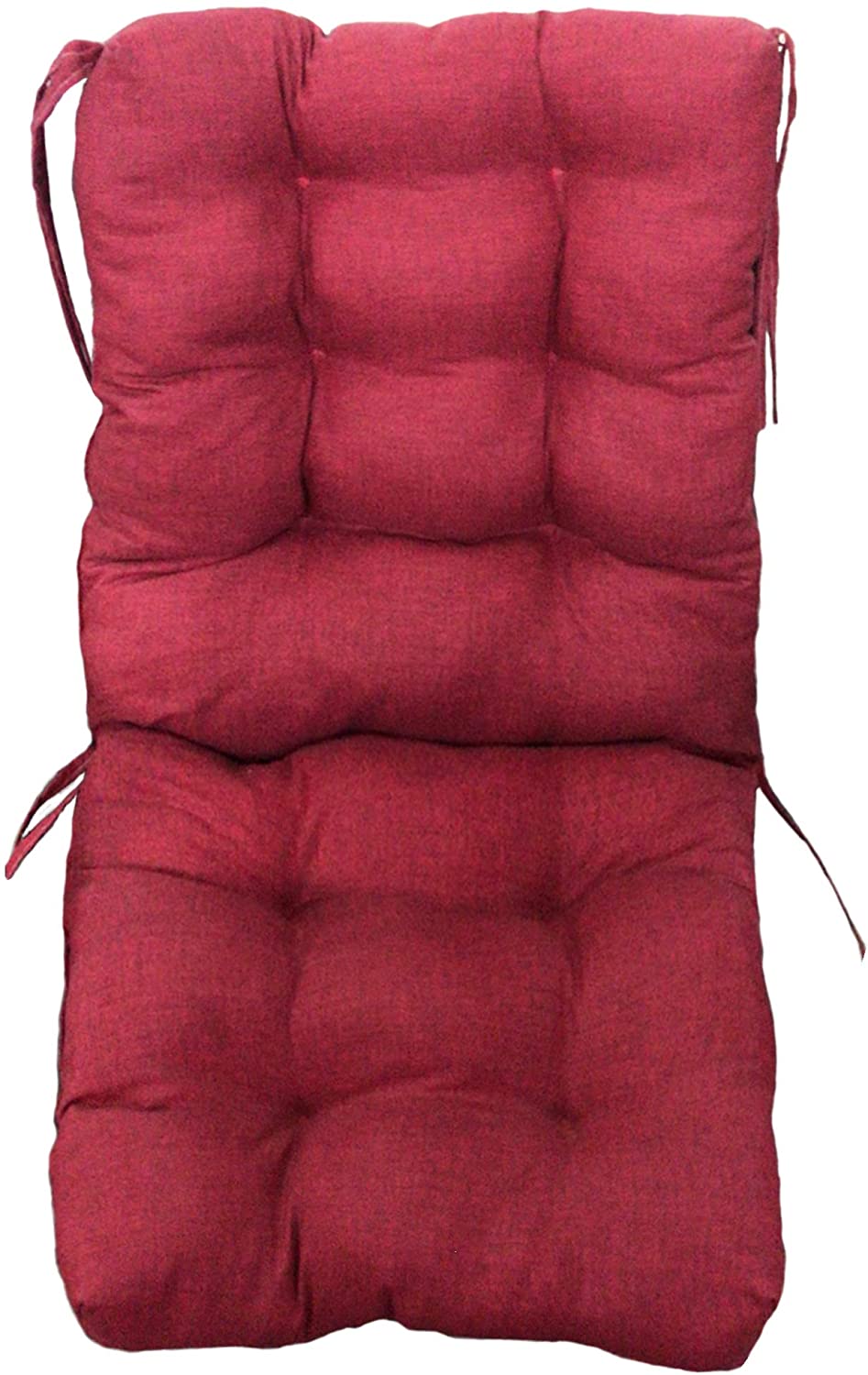 Vista frontal del modelo rojo del Pack 2 Cojines con Respaldo Acolchados para Sillas de Interior y Exterior (Beige). Cisne 2013