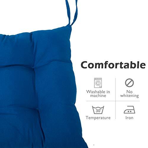 Características del Pack 6 Cojines Asiento 38x38cm, Funda Polyester, Relleno Fibra, Cómodos, Resistentes, Fácil de Limpiar Azul. BCASE