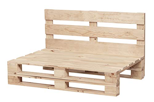 Vista general del Sofá DE PALETS completamente Nuevo Lijado y Cepillado Acabado Crudo para Interior o Exterior. 120x80cm. Palets Talavera