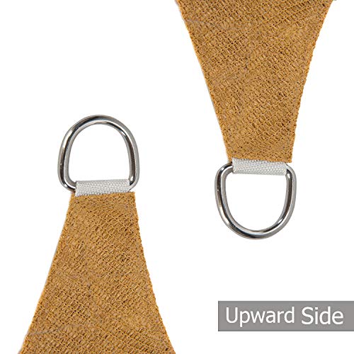 Argollas del Toldo Vela 2x3 m. Transpirable, Protección UV, color Arena. Patio Shack