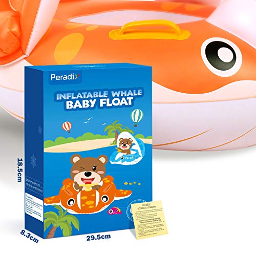 Packaging de Flotador Barco naranja para bebés de 1 a 3 años con parasol Ajustable y Asiento con Respaldo. Peradix