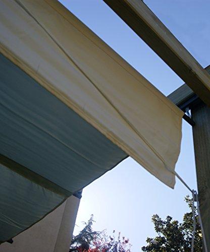 Detalle de Pérgola de Madera tratada con toldo corredero: 270x270x254 cm. AD servicios | maxjardin