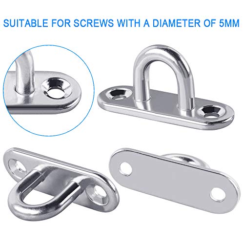 Los soportes de anilla se anclan mediante tornillos de 5 mm. Anclajes y mosquetones 12 Piezas 6 Pletinas con argolla de Acero Inoxidable y 6 Mosquetones Adecuados para Camping, Senderismo, Deporte y Hogar. Heqishun