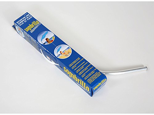 Packaging de la Sombrilla individual con pinza para sujetar en silla de playa o tumbona. Abanico Pincho