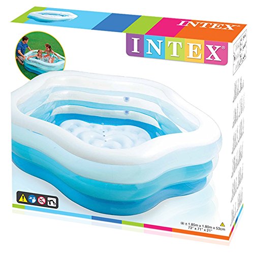 Intex 56495NP - Piscina hinchable transparente 185 x 180 x 53 cm, 460 litros. Packaging