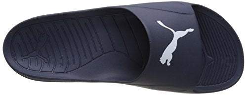 Vista cenital de las Chanclas Deslizantes Unisex-Adulto, Azul (Peacoat/White), 44.5 EU. Divecat. PUMA