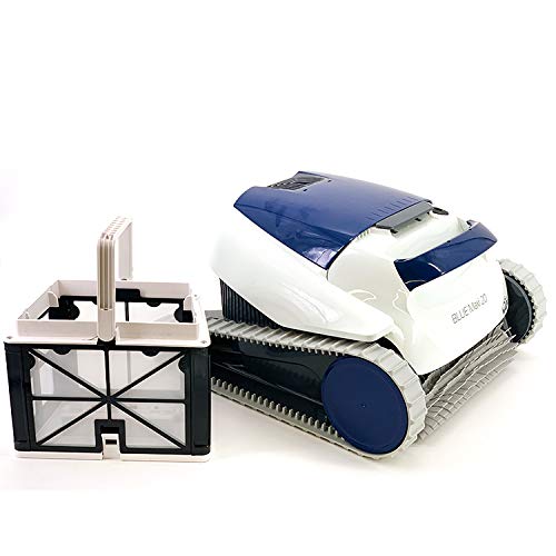 Robot Limpiafondos automático para Piscinas Blue Maxi 20, Fondo y Paredes. Detalle producto y cesta de filtros. Dolphin Maytronics