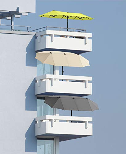 Balcones con Parasol sombrilla Rectangular doble Salerno, Natural, 300 x 150 cm. 746-02. Schneider