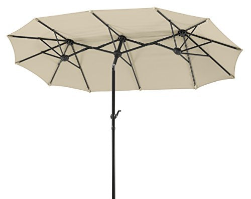 Parasol sombrilla Rectangular doble Salerno, Natural, 300 x 150 cm. 746-02. Schneider