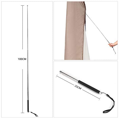 Detalles y medidas de Funda sombrilla Doble, 100% poliéster, Color marrón, 160×40/60cm. Sekey