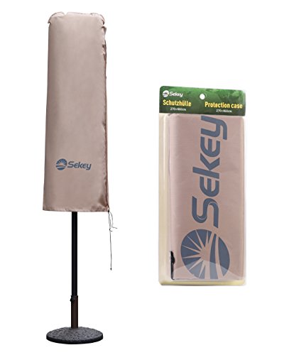 Vista general y packaging de Funda sombrilla Doble, 100% poliéster, Color marrón, 160×40/60cm. Sekey