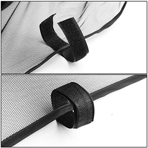 Sujeción con tiras de belcro de la Mosquitera para cenador o Gazebo 3x3 m con Cremallera y Tiras de Velcro Negro. Sekey