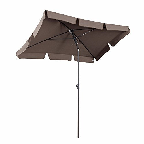 Sombrilla 200 x 125 cm rectangular. Parasol para Terraza o Balcón con Protección Solar UV50+ Color Taupe. Sekey®