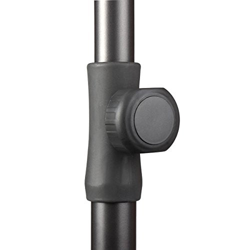 Detalle de rueda para ajustar altura del Parasol rectangular de patio y terraza Color Crema 200x125 cm con Protector Solar UV50. Sekey®