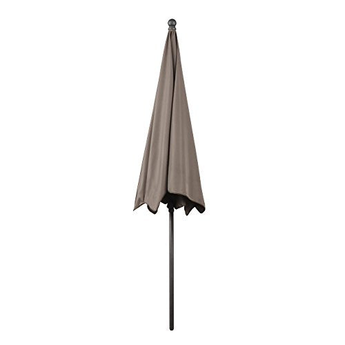 Aspecto plegado de la Sombrilla 200 x 125 cm rectangular. Parasol para Terraza o Balcón con Protección Solar UV50+ Color Taupe. Sekey®