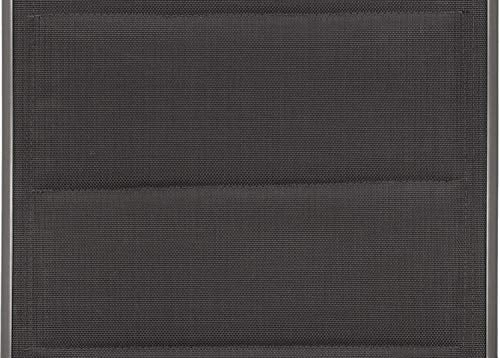 Set x2 Sillas de Jardín Milano - Respaldo Regulable 8 Posiciones - Resistentes a la Intemperie - Respaldo Alto Plegable - Sillas Plegables Aluminio- Gris Plateado - Detalle del tejido - BRUBAKER