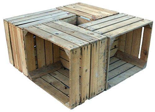 Set de 4 Cajas decorativas estilo Vintage de madera "Johanna"