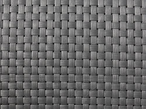 Baúl Arcón de Jardín Diva, Fabricado en España con Materiales reciclados de Color Antracita. Gris Antracita, 117x63x43 cm. Detalle de rattán. SHAF