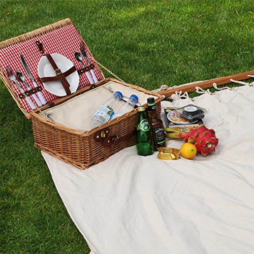 Picnic en la Hamaca hasta 3 plazas sentadas, Tamaño de tela: 210 x 150 cm, Resiste 300 kg GDC22M. SONGMICS