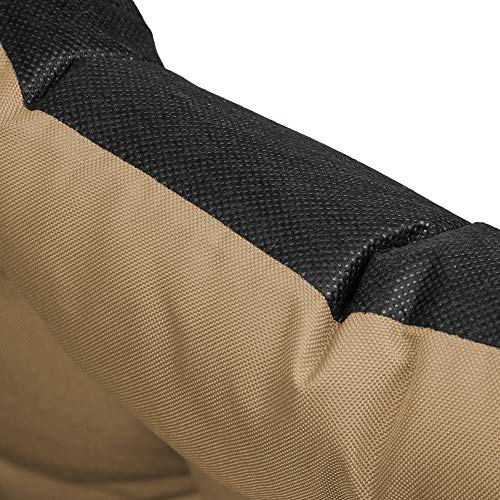 Detalle del tejido superior e inferior del Juego de 6 Cojines de Asiento de Silla 45x45 cm para Interior y Exterior Cómodos e Impermeables para Muebles de Jardin, Terraza o Suelo - Beige. SuperKissen24.