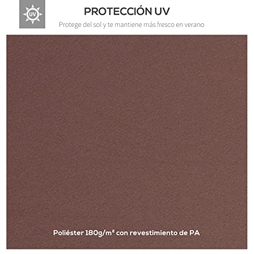 Protección UV y características del tejido del techo de reemplazo para carpas de 3x4 m color marrón Outsunny