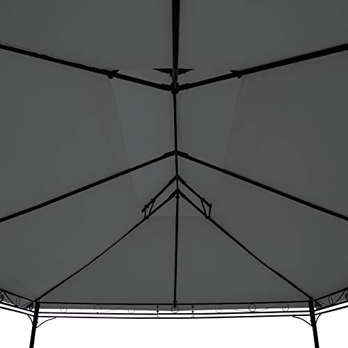 Carpa 3x4m, Impermeable y Protección UV, Paneles Laterales, color Antracita. Vista inferior de carpa. TecTake