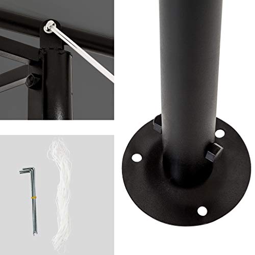 Carpa 3x4m, Impermeable y Protección UV, Paneles Laterales, color Antracita. Detalles. TecTake