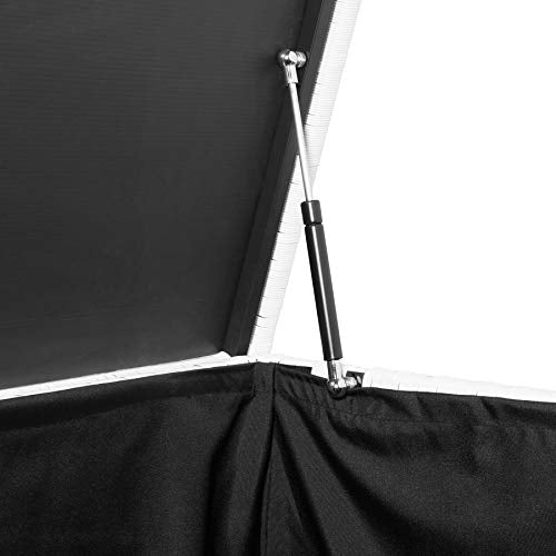 Detalle apertura del Baúl de Almacenaje, Impermeable e Inoxidable, Estructura de Aluminio Poliratán, 750 L, 145 x 82,5 x 79,5 cm (Blanco | No. 403277). 800715 Tectakes.