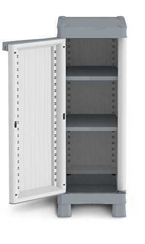 Armario bajo de 2 Estantes, Gris, 35x43,8x97,6 cm. Terry Base 350 UW. Detalle puerta abierta