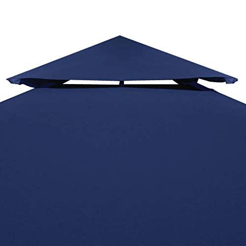 Detalle de remate de ventilación superior del Repuesto de Lona para Pérgola 3x3 m de Tela impermeable 100% Azul Oscuro. VidaXL