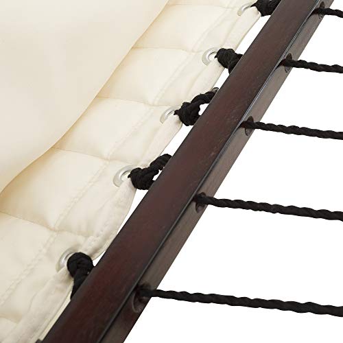 Detalle de nudos en traviesa de Hamaca con estructura para 2 personas / 200 kg, 190 x 140, cojín extraíble, resistente a la intemperie y a los rayos UV. VITA5