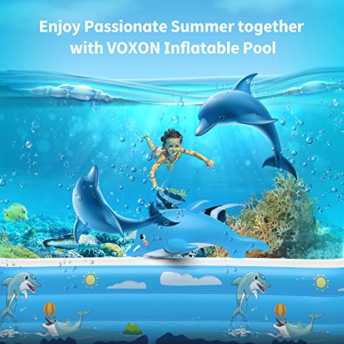Piscina Hinchable grande para toda la Familia, 250x180x55cm PVC, Duradero y Seguro para Niños, Adultos, Familias, Parque Acuatico. VOXON
