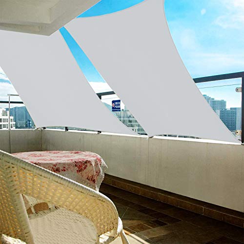 Instalación en balcón de varios Toldo vela Impermeable, protección Rayos 95% UV, Resistente e Impermeable, Gris, 2X3m. Wokkol