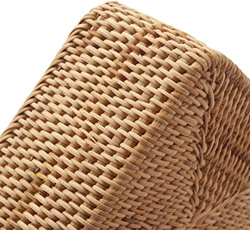 3 Cestas Tejidas Mimbre Natural para Frutas. Detalle de tejido de mimbre. Yangqihome