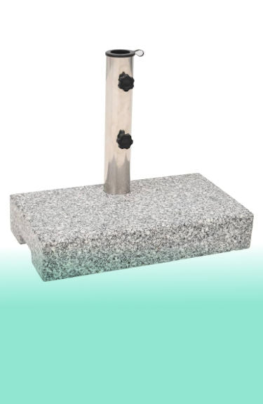 Soporte para sombrilla de pared de media base de granito sobre fondo blanco y verde