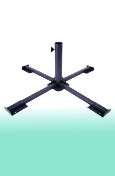 Base para sombrilla de patas plegable gris antracita Aktive sobre fondo blanco y verdes 