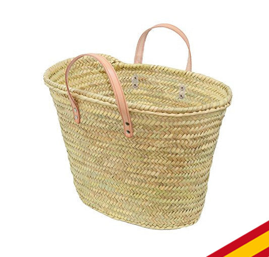 Capazo de Palma con Asas Cortas Beige para customizar 5010-5 (32x18x17). Hecho en España. Cesteria Aparici