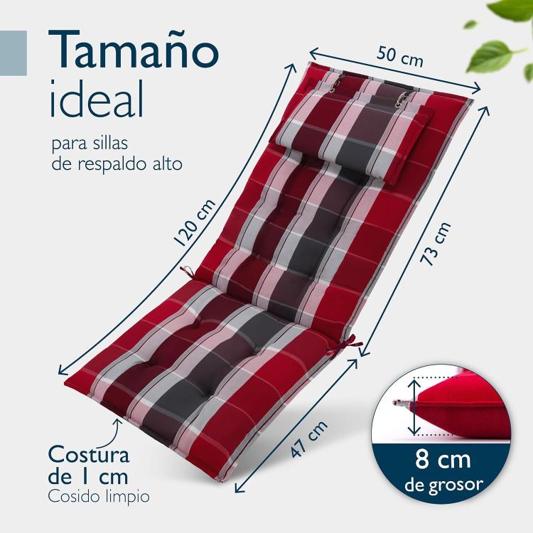Medidas de la almohada del cojín a rayas rojas Beautissu | maxjardin
