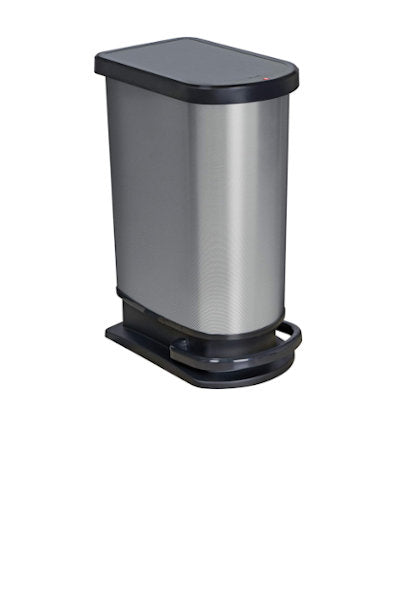 Cubo para basura de cocina o garaje de aspecto metálico y pedal de Rotho