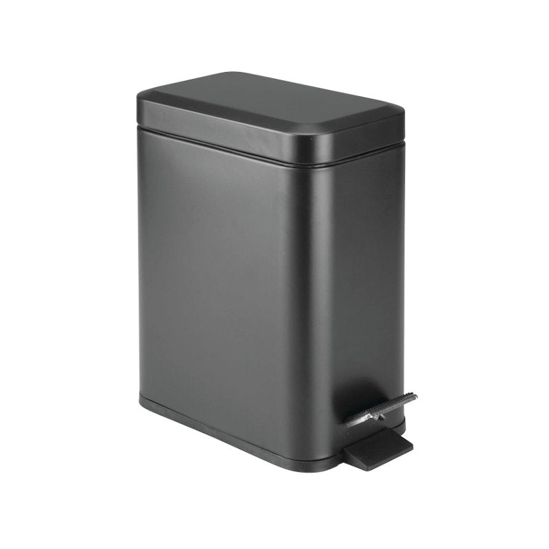 Cubo de residuos compacto para oficina negro para baño o cocina mDesign