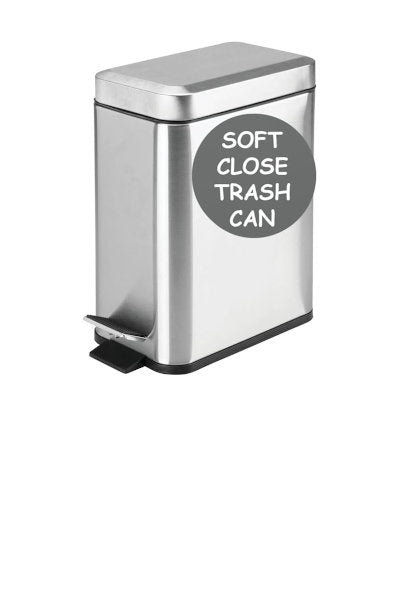 Papelera metálica para habitación o despacho Homie con pedal y cierre suave