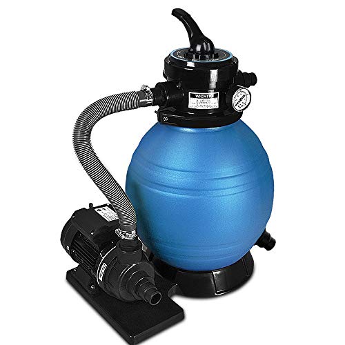 Depuradora 10200 l/h Bomba de Filtro de Arena con válvula con 4 Funciones Filtro de Agua para Piscina. Azul y Negro Monzana | maxjardin