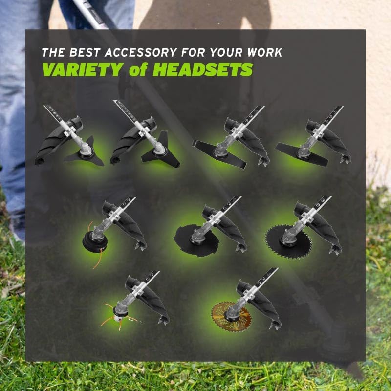 Variedad de cabezales para varios usos de la Desbrozadora Greencut 