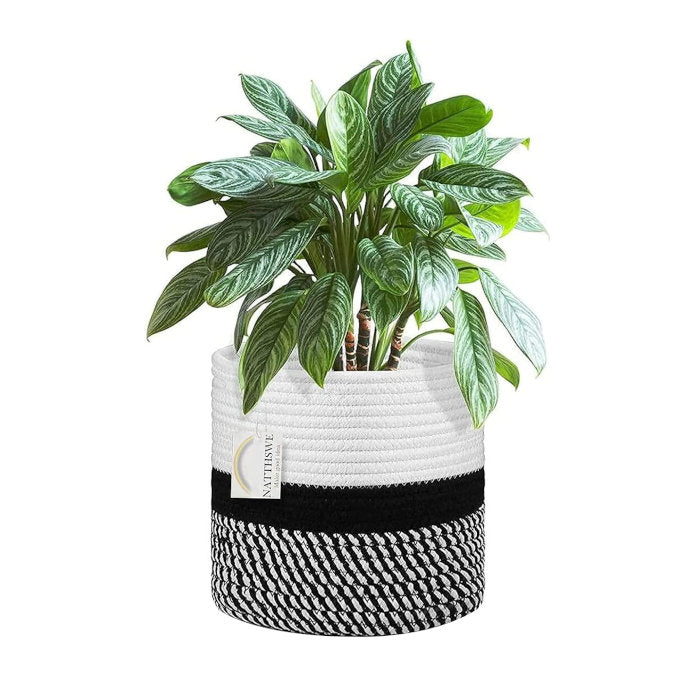 Cesta de Plantas con Forro para Macetas de Interior para Decoración Plegables de 23 cm NATTHSWE